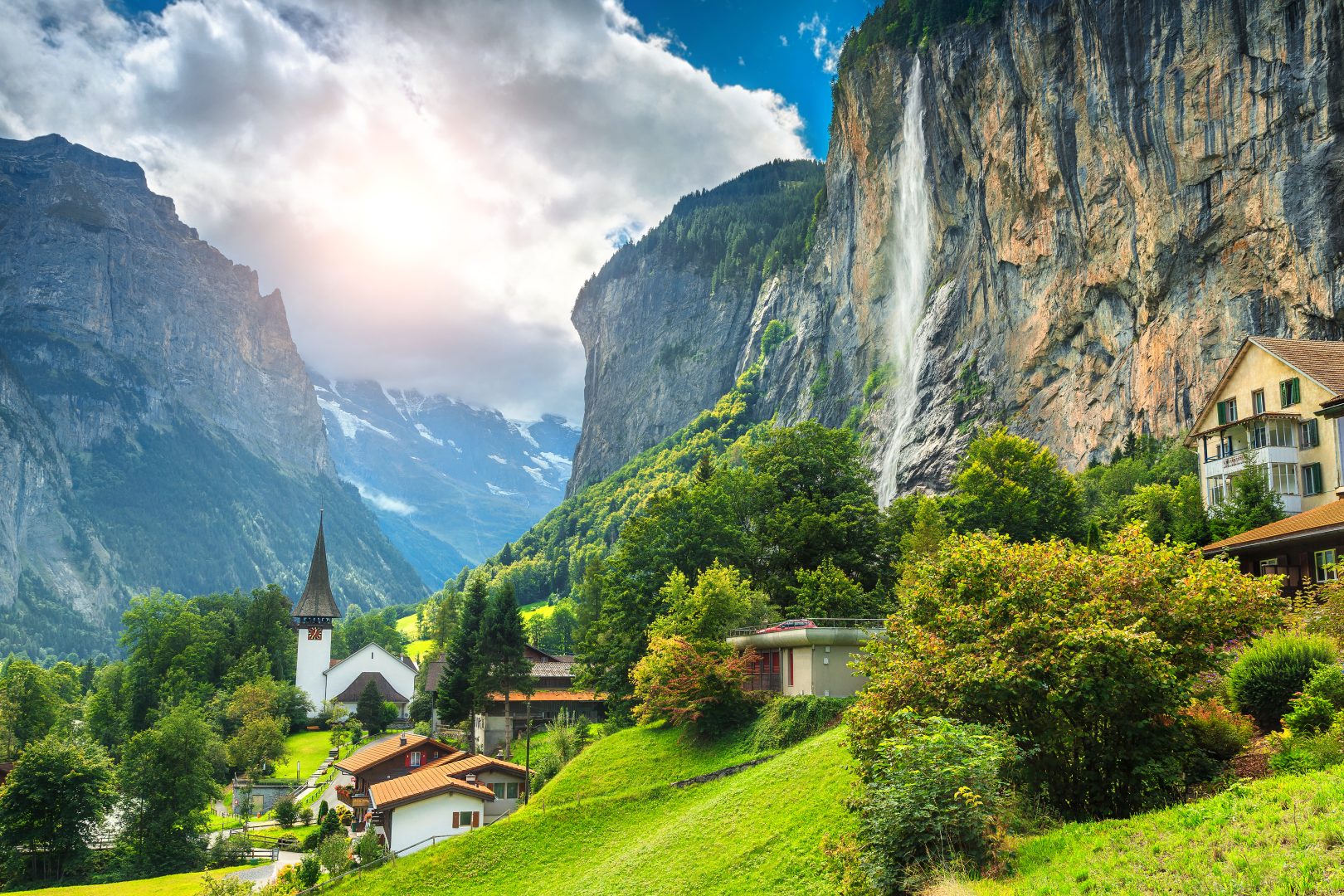 View of the village of Lauterbrunnen, Switzerland