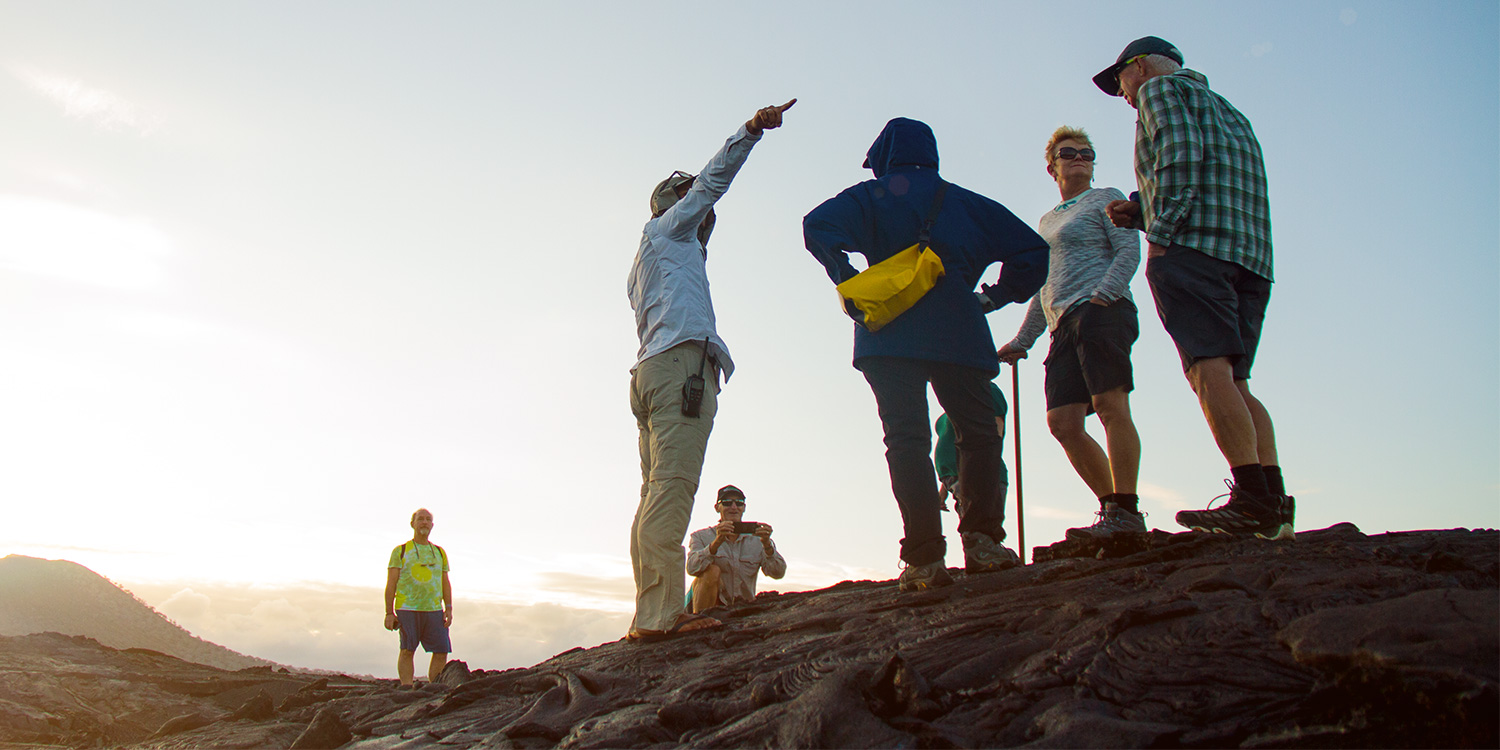 Small Ship & Yacht Cruises: Naturalist guide in the Galapagos with travelers.