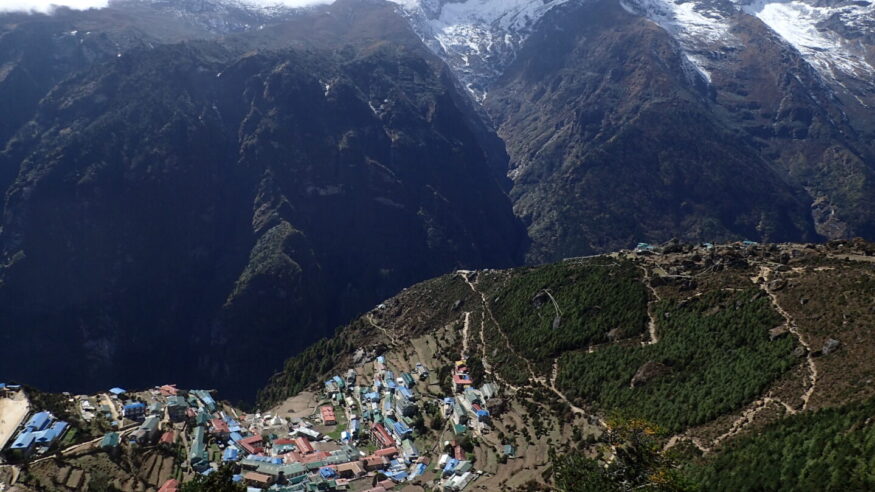Aerial view of Namche Bazaar 