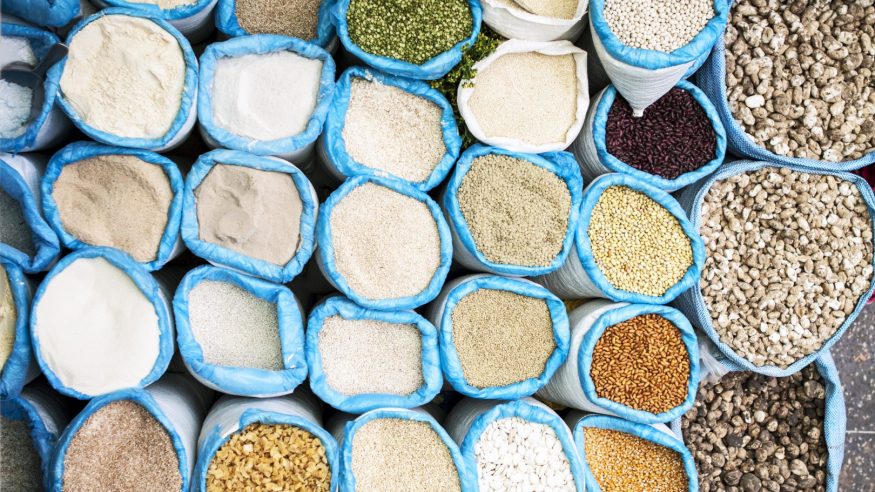 Peru_bags of grains and seeds at the market