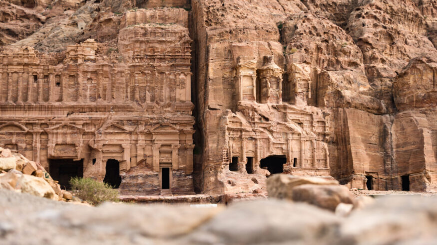 Amazing view of the beautiful Petra site. Petra is a Unesco World heritage site, historical and archaeological city in southern Jordan.