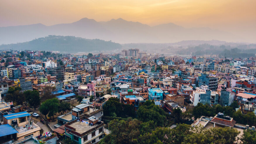 Patan at sunset  in the Kathmandu valley, Nepal