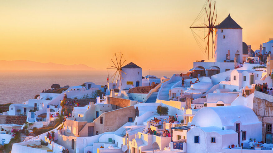 Sunset on the island of Santorini, Greece