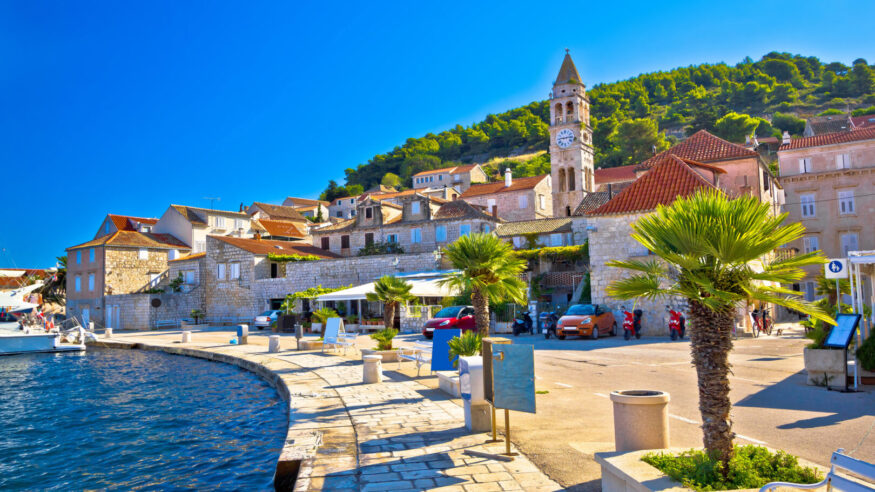 Island of Vis yachting waterfront view, Dalmatia, Croatia
